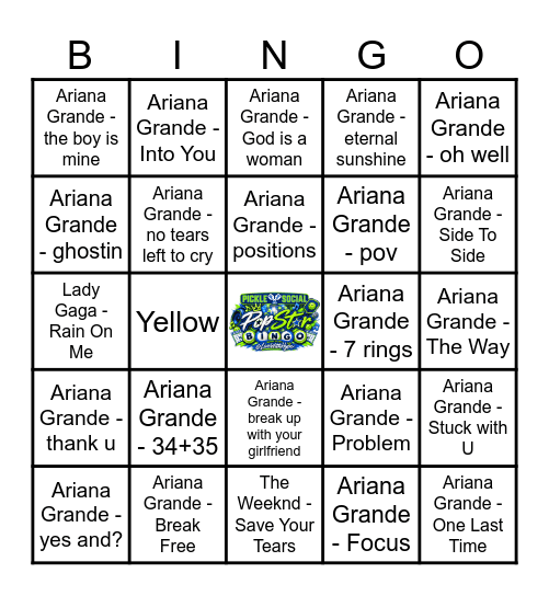 POP-STAR BINGO WK. 2 Bingo Card