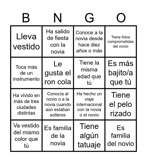 Ana i Marc Bingo Card
