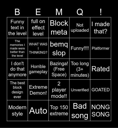 5 YEARS OF BEMQ BINGO Card