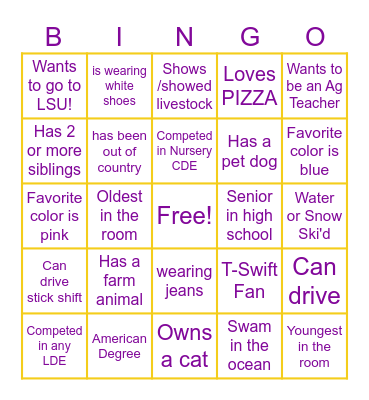 National #TeachAg Day Bingo Card