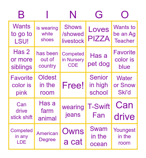 National #TeachAg Day Bingo Card