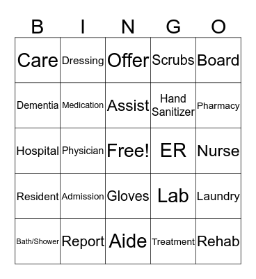 NURSING BINGO Card