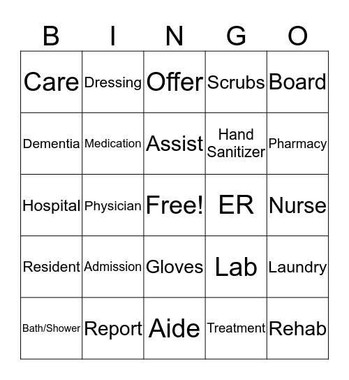 NURSING BINGO Card