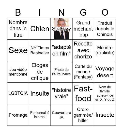 Librairie Bingo Card