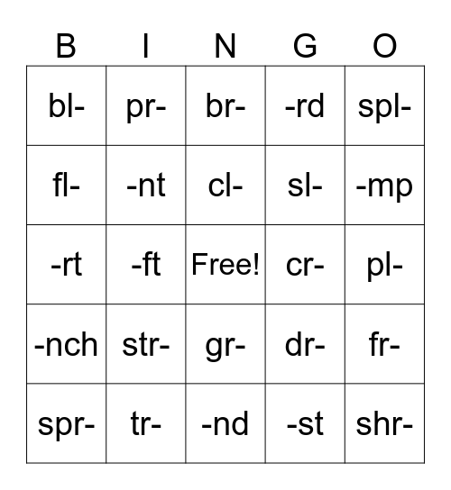Blend Bingo Card