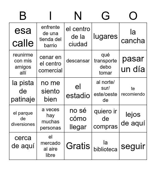 Spa 3 1a mi comunidad Bingo Card