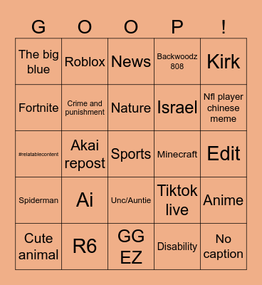 Maffew rikrok Bingo Card