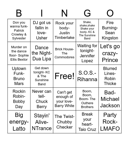 MB#927 Let's All Dance! Bingo Card