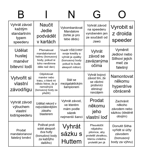 Zamzanovo Bucket Bingo Card