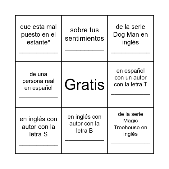 Encuentra en la Biblioteca un Libro... Bingo Card