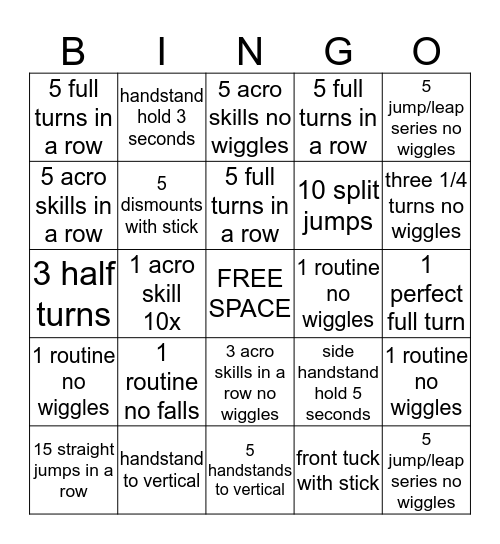 gold Bingo Card