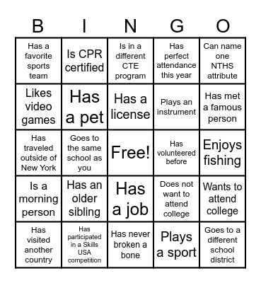 Find Someone Who... Bingo Card