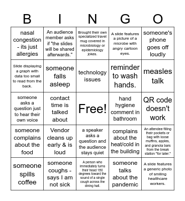 IPAC Conference Bingo Card