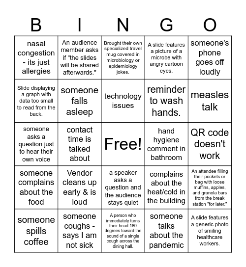 IPAC Conference Bingo Card