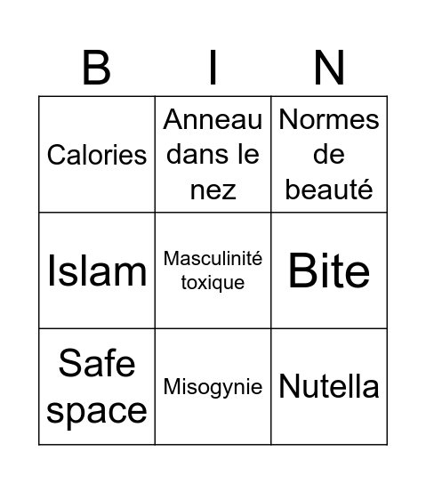 Bingo Bzez Bingo Card