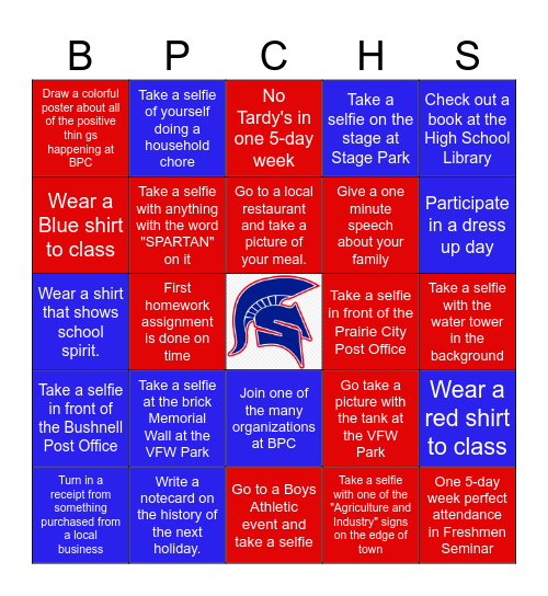 FRESHMEN SEMINAR BINGO Card