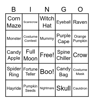 Halloween Bingo Card