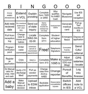SSCT Bingo Card