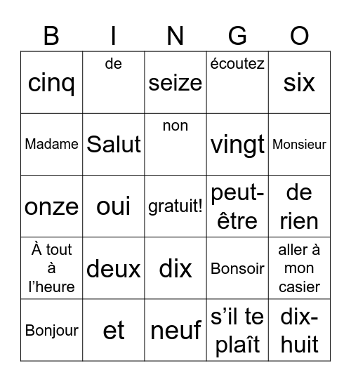 McKinley ford Bingo Card