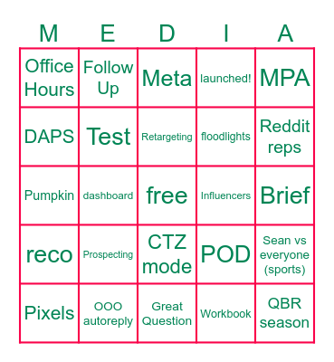 Crossmedia x Citizens Bingo Card