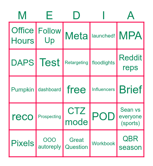 Crossmedia x Citizens Bingo Card