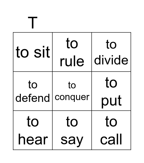 Find Someone Who: Latin Verbs Bingo Card