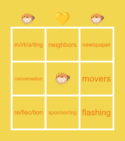pufferfish! Bingo Card