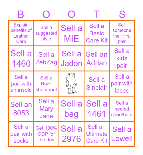 WEEKDAY BINGO Card