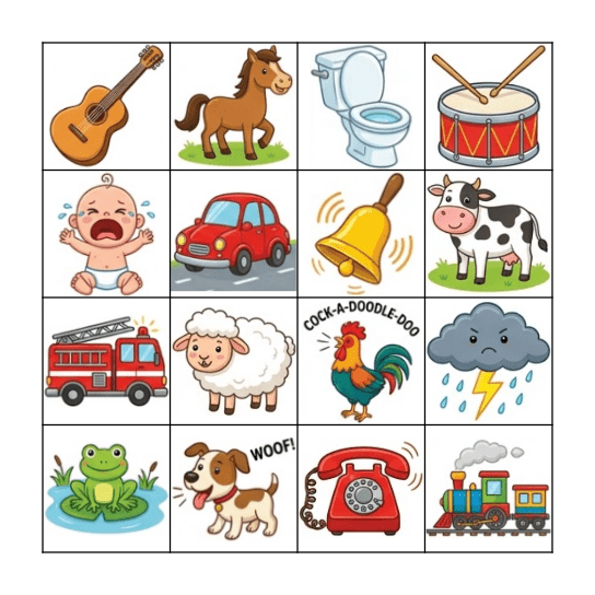 Sound Bingo Game Bingo Card