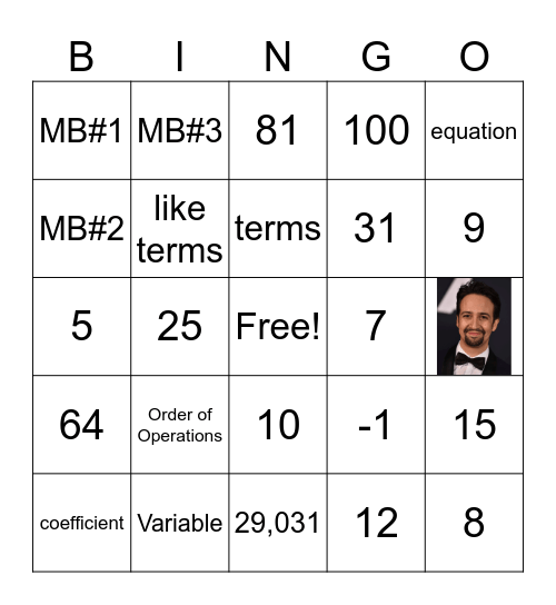 Math Bingo 9/18/26 Bingo Card