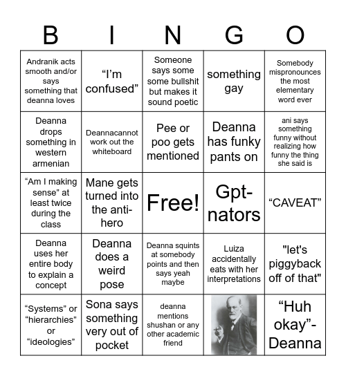 mhm Bingo Card