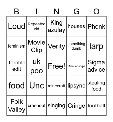 TT Bingo Card
