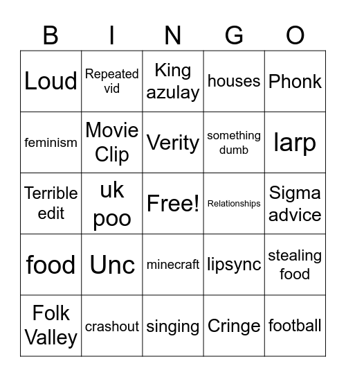 TT Bingo Card