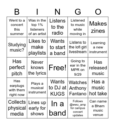 Find Someone Who.... Bingo Card