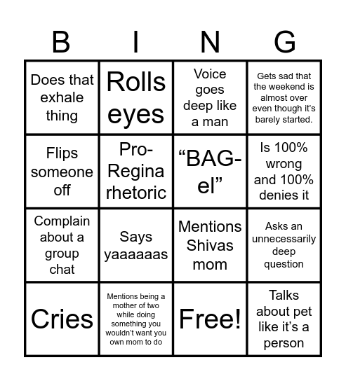 Heather-go! Bingo Card