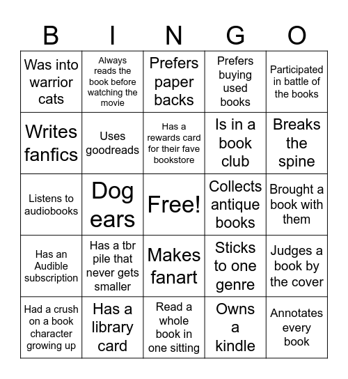 Find Someone Who... Bingo Card