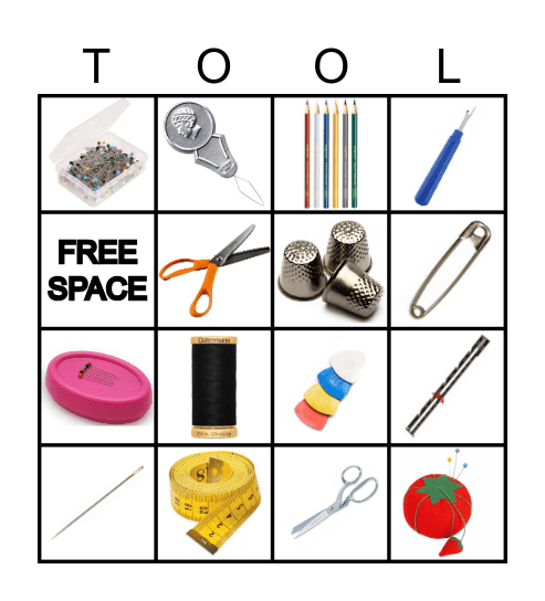 Sewing Tools Bingo Card