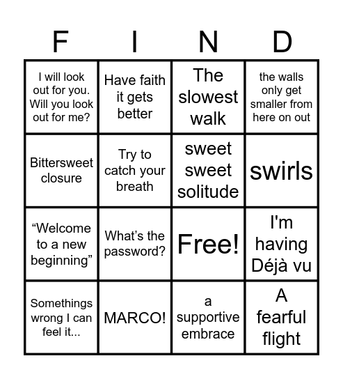 Scavenger Hunt Bingo Card