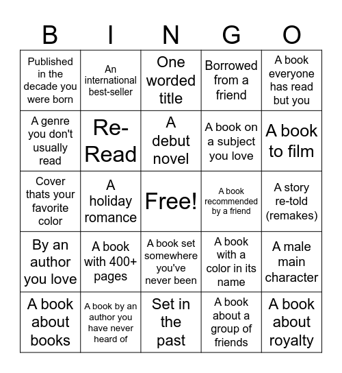 Book Bingo 2026 Bingo Card