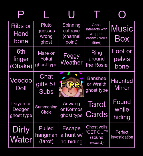 Redonpluto Phasmo Bingo Card