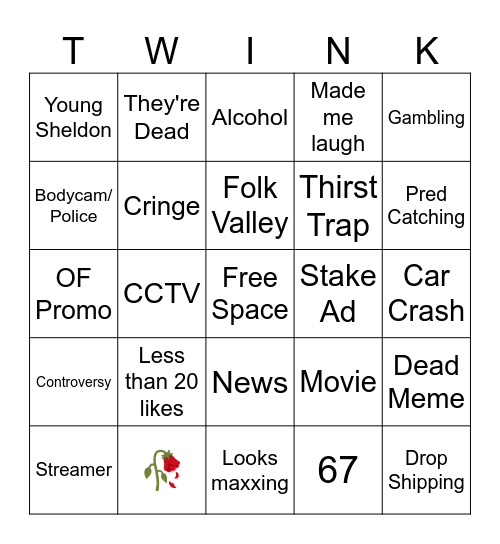 INSTAGRAM REELS BINGO Card