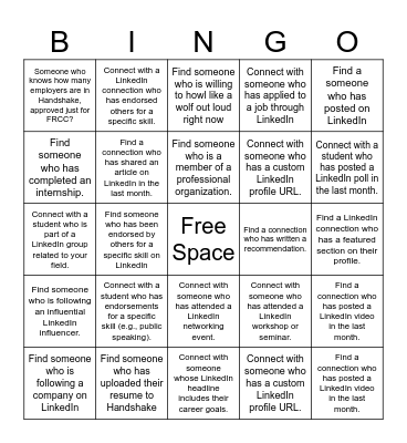 TRIO LinkedIn Handshake Bingo Card