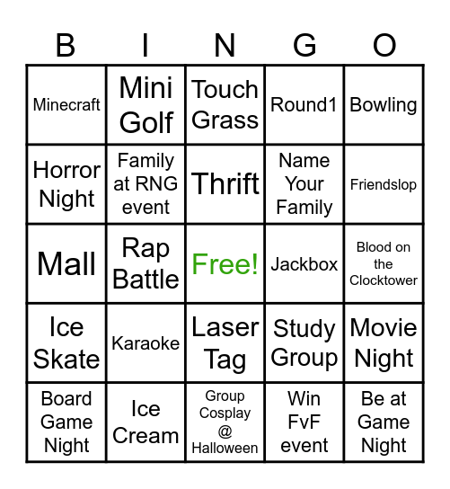 RNG Fall 26' Family System Bingo! Bingo Card