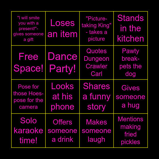 The Wonderful World of Dom-isms Bingo Card