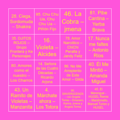BINGO MUSICAL Bingo Card