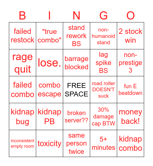 Mr. President bingo Card
