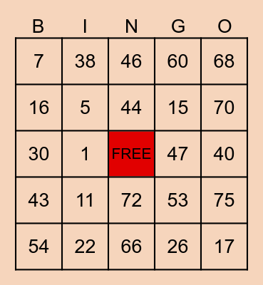 Bingo Card