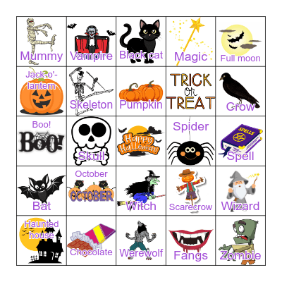 Halloween Bingo! Bingo Card