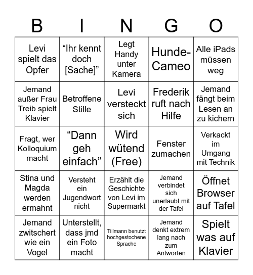 Frau Treib Bingo Card