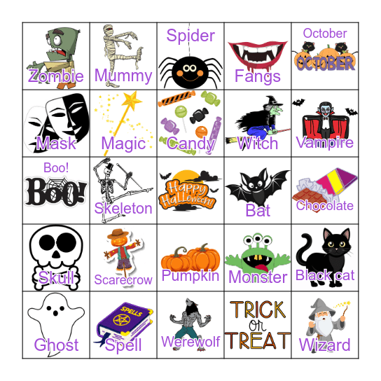 Halloween Bingo! Bingo Card